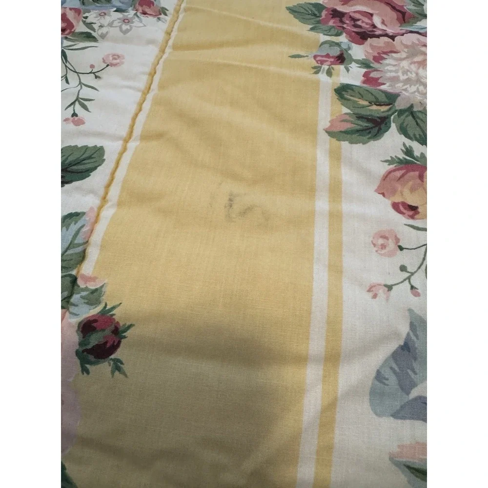 Croscill PRINCESS FLORAL Yellow Striped Pearl Comforter Queen King Sham Set FLAW